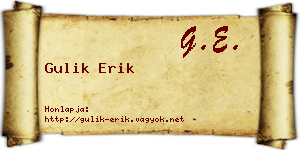 Gulik Erik névjegykártya